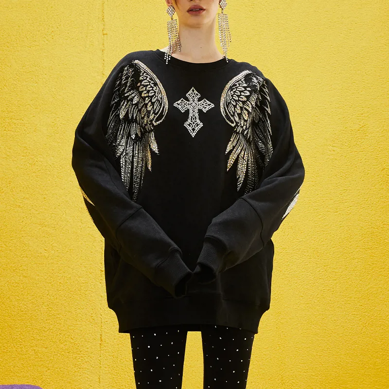 TCH Sweatshirts Unisex Black With Silver Logo-2