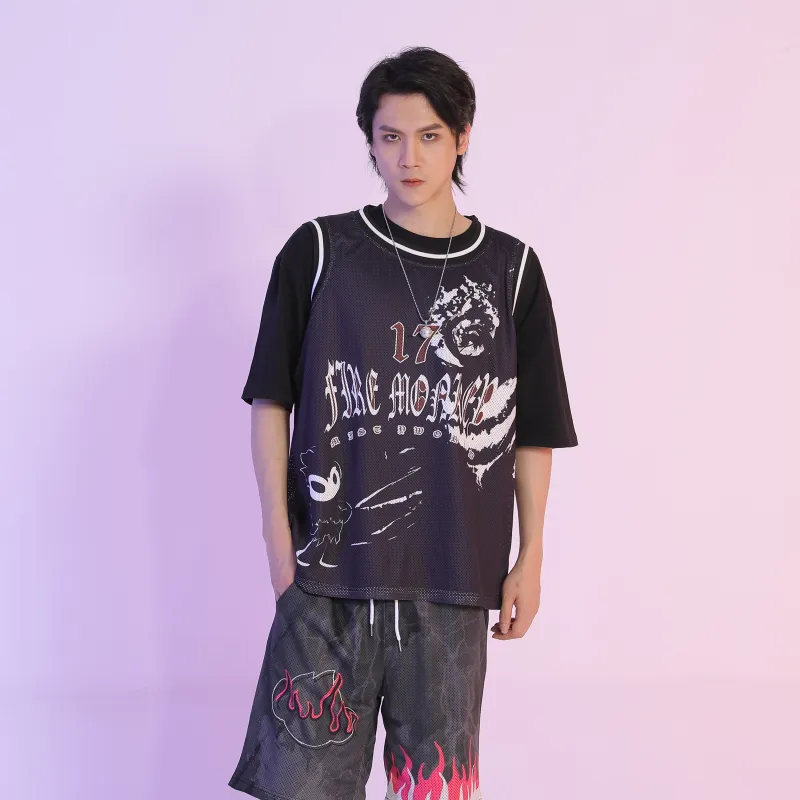 FireMonkey Basketball Jersey Unisex Black-2