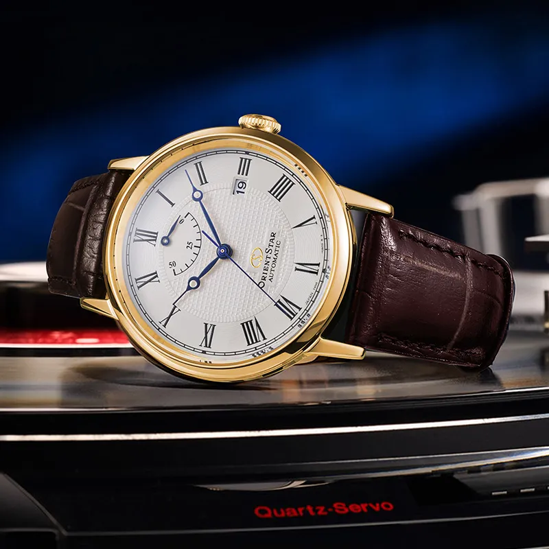 ORIENT STAR Automatic Mechanical Movement Leather Strap Watch Men's Watches White Dial RE AU0001S00B-2