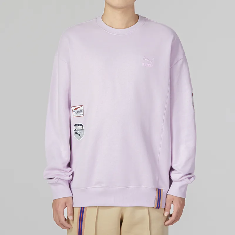 PUMA Team Badge Sweatshirts Men Light Purple-2
