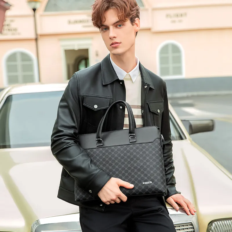 GOLF PVC Laptop Bag, Handbag, Shoulder Bag, Crossbody Bag, Briefcase Tubas Men's Black-6