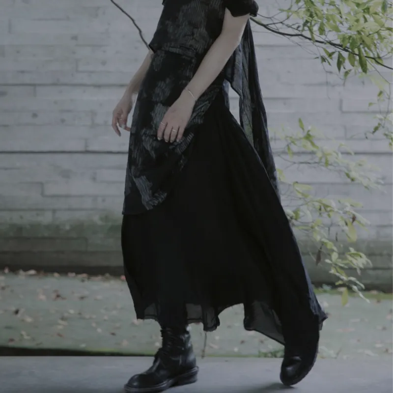 HEYMARKET Casual Long Skirts Women's Black-2