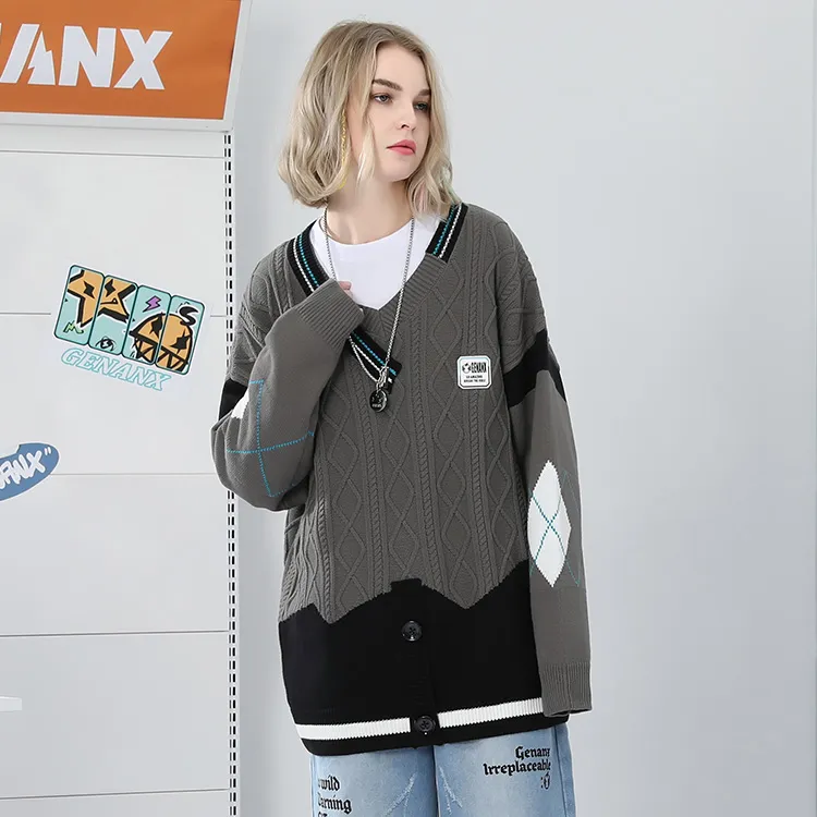 GENANX Sweaters Unisex Gray-3
