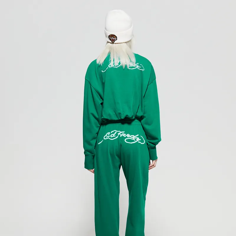 Ed Hardy Sweatshirts Women's Forest Dark Green E1ODW033-2
