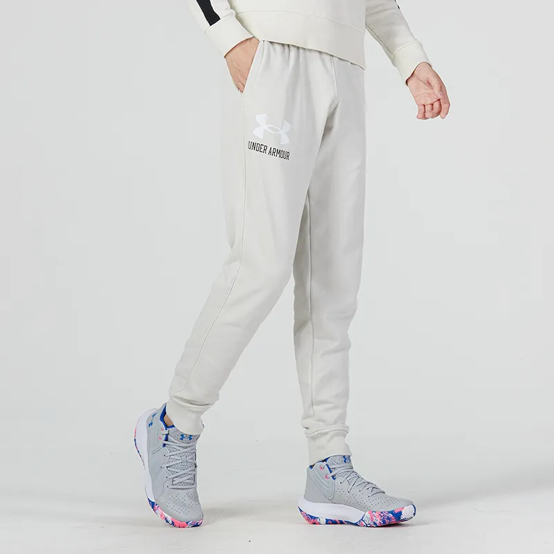 Under Armour Rival Fleece Knitted Sweatpants Men Beige-4