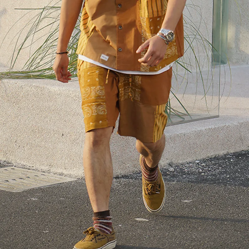 TEKABLU Casual Shorts Unisex Yellow-3