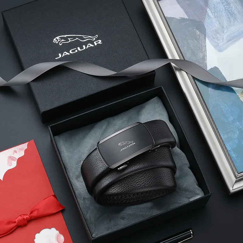 JAGUAR Leather Belts Men Black-6