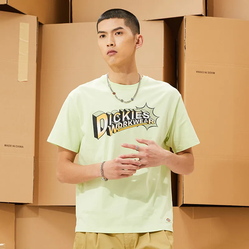 Dickies SS22 T Shirt Unisex Light Yellow Green-3