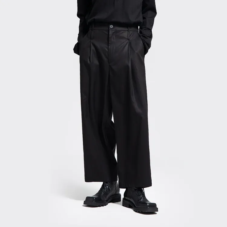 HUANXIANGZHE Casual Pants Unisex Black-3