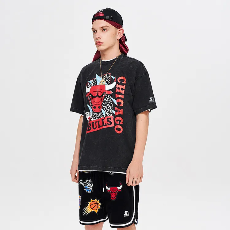 STARTER x NBA SS22 Drop Shoulder Sleeve T Shirt Unisex Black-4