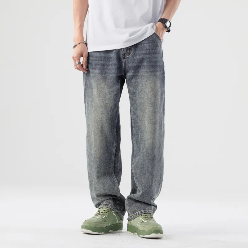 FAIRWHALE Straight Jeans Men's Denim Blue-3