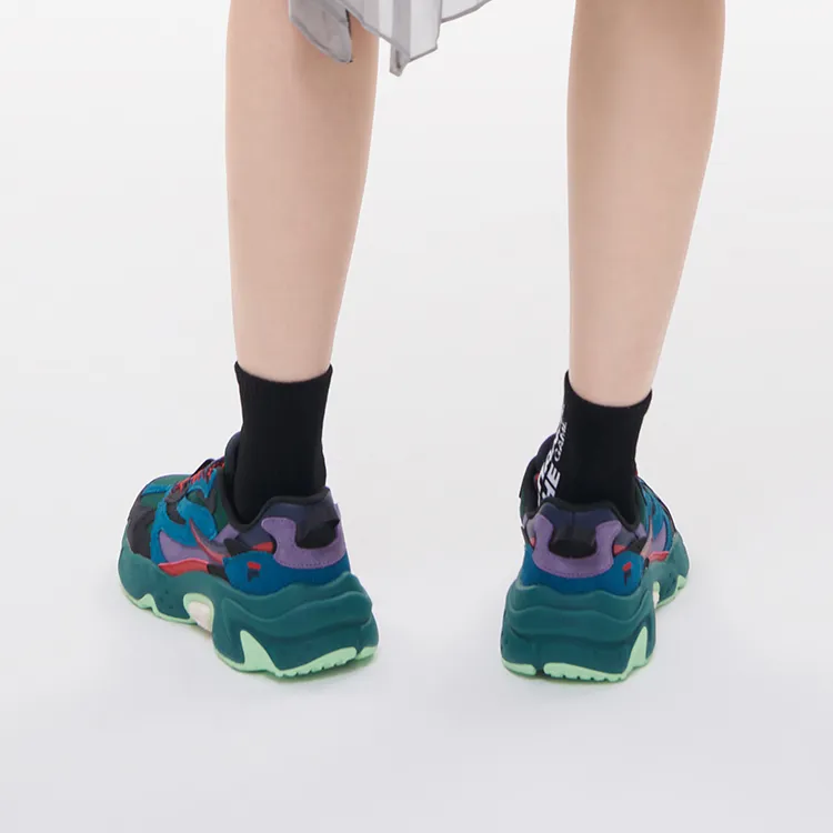 FACETASM x FILA FUSION Low Top Chunky Sneakers Women's Black Green-7