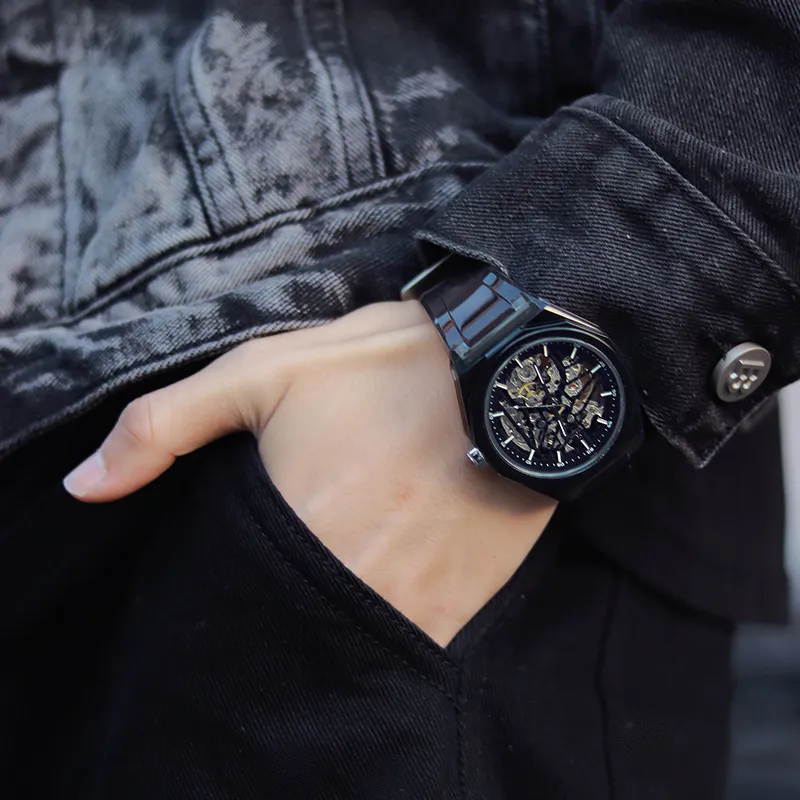CHARLOTTE RAFFAELLI· Ice Strength Collection Wrist Watch Automatic Mechanical Movement Cut Out Dial Men's Watches-3