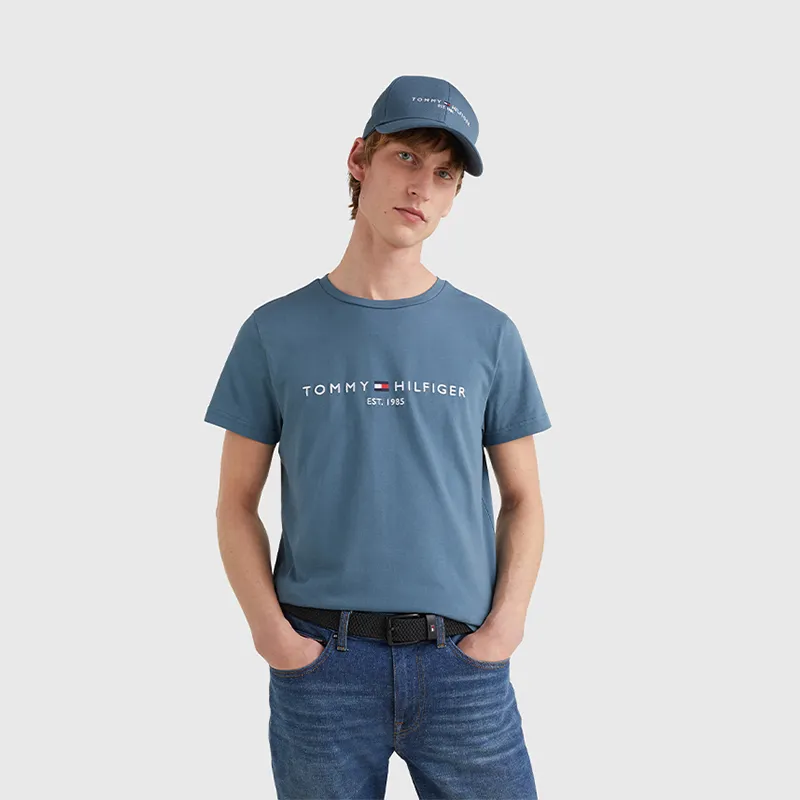 Tommy Hilfiger T Shirts Men Haze Blue DA4-2
