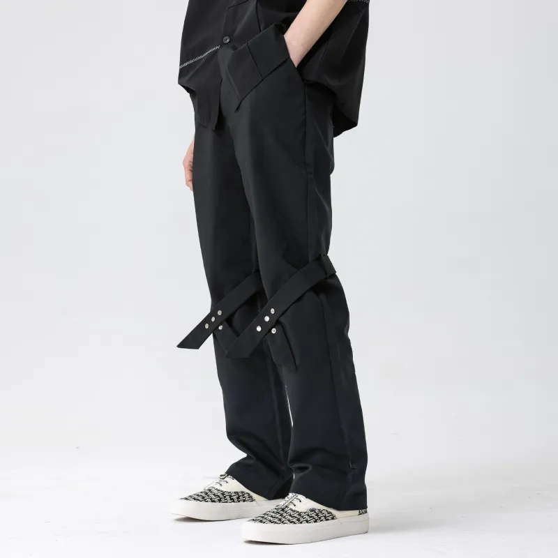 XINYINSU Casual Pants Unisex Black-2