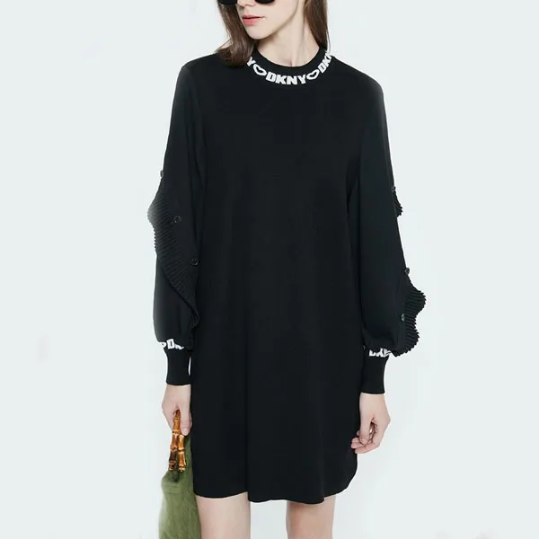 DKNY Long-Sleeved Dresses Women's Black-2