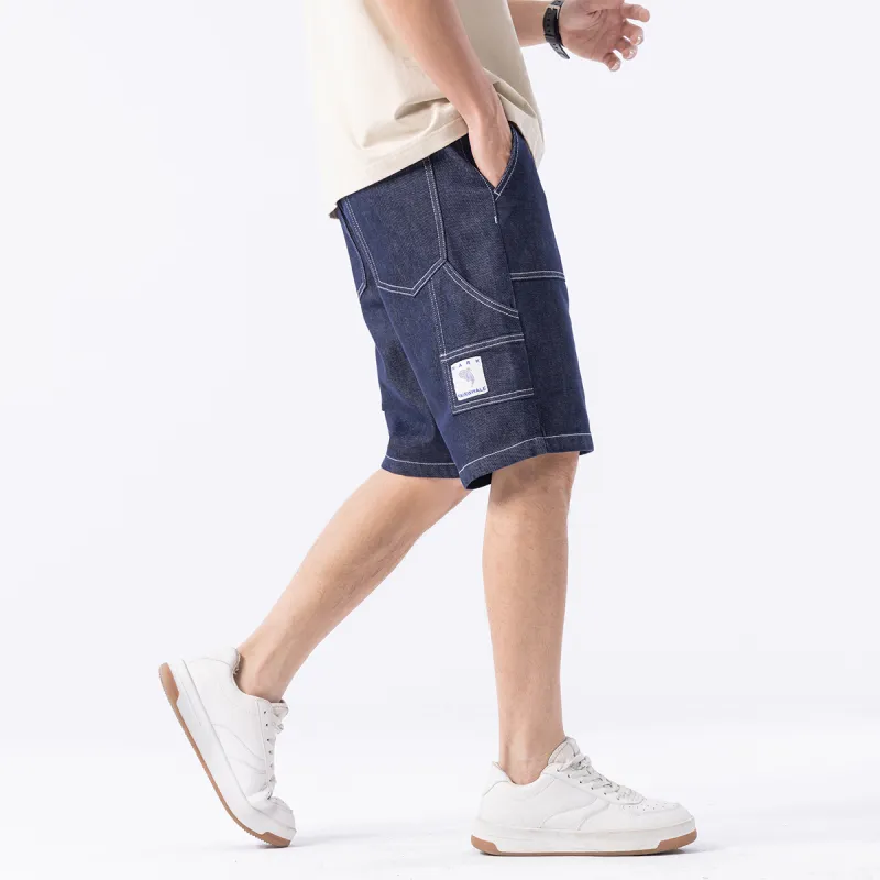 FAIRWHALE Denim Shorts Unisex Blue-5