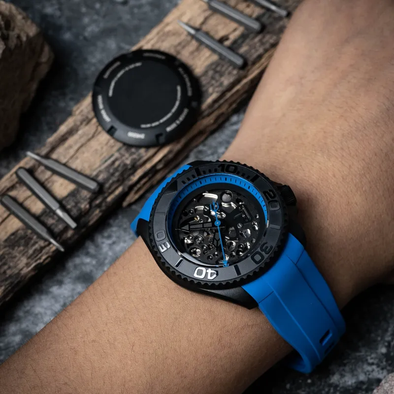 VENCREW Leviathan [Klein Blue] Automatic Mechanical Movement Watch Unisex Cut Out Dial-3