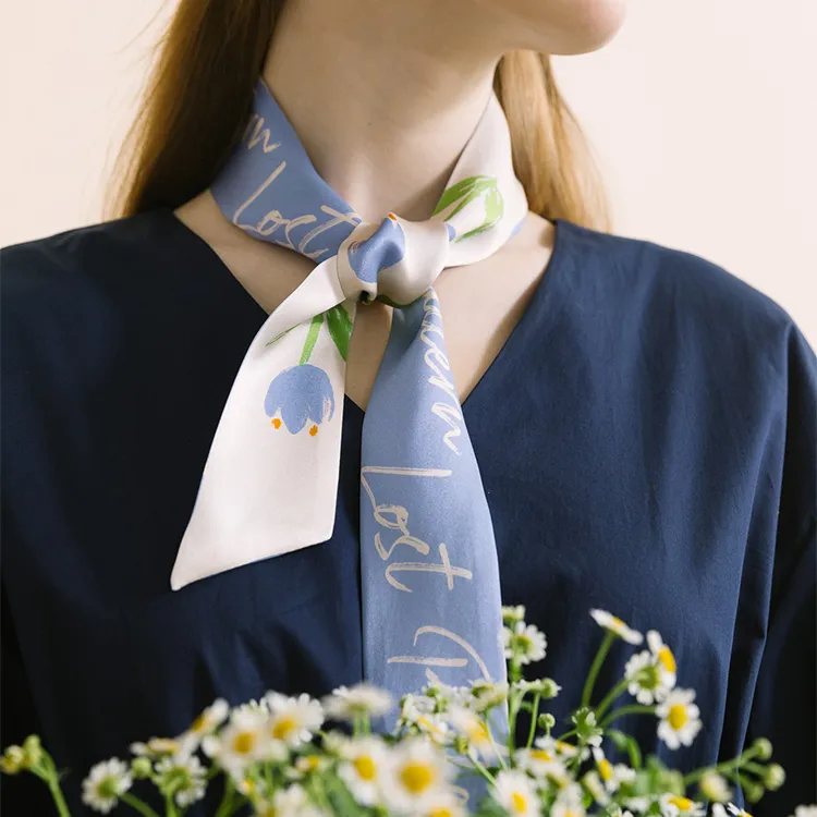 LOST PATTERN Silk Scarves Women's-2