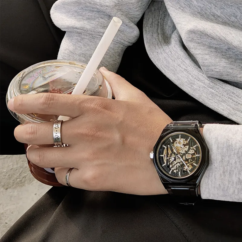 CHARLOTTE RAFFAELLI· Ice Strength Collection Wrist Watch Automatic Mechanical Movement Cut Out Dial Men's Watches-2