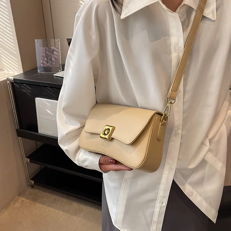 JANE KLAIN PU Small Square Bag, Shoulder Bag, Crossbody Bag, Shoulder Bag Medium Size Women's Black/White/Apricot/Brown-2