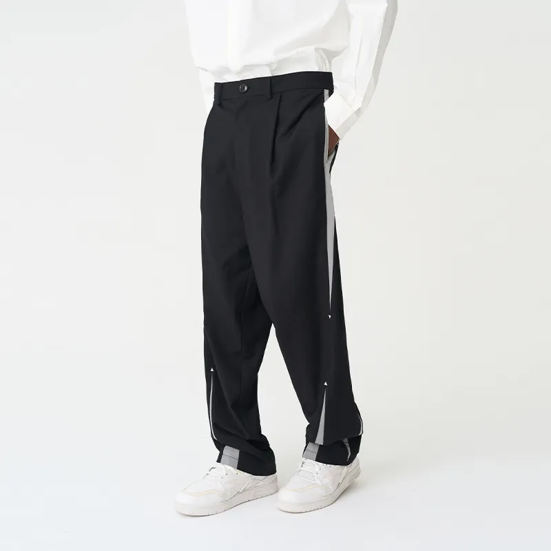 HARSH AND CRUEL Straight Casual Pants Fall Unisex Black-5