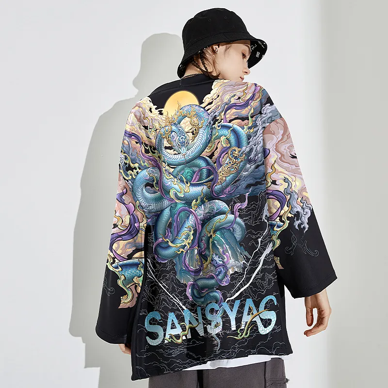 SANSYAS Trench Coats Unisex Black-7