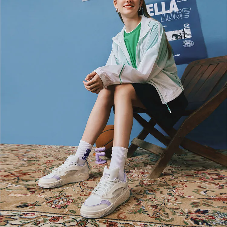 FILA FUSION Lifestyle Basketball Heritage Sneakers 'White Purple' Women's-5
