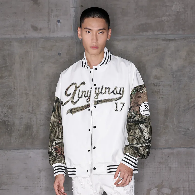 XINYINSU Baseball Jacket Unisex White-4