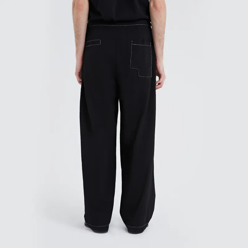 Organic Emotion Straight Casual Pants Unisex Black-4