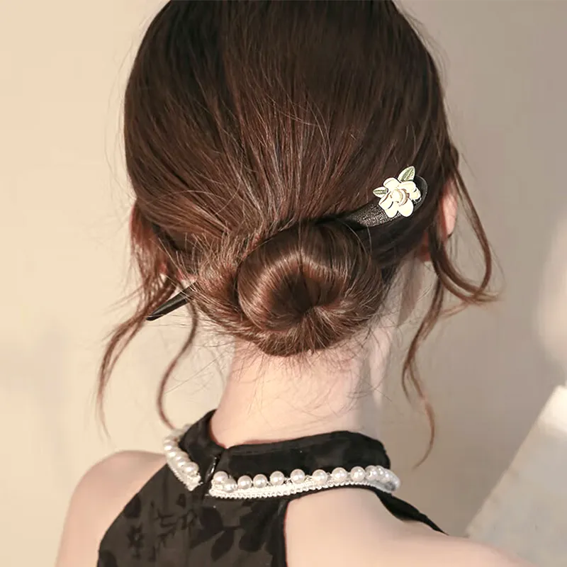 SENDME Hairpins Women's Gardenia Wood Hairpin-6