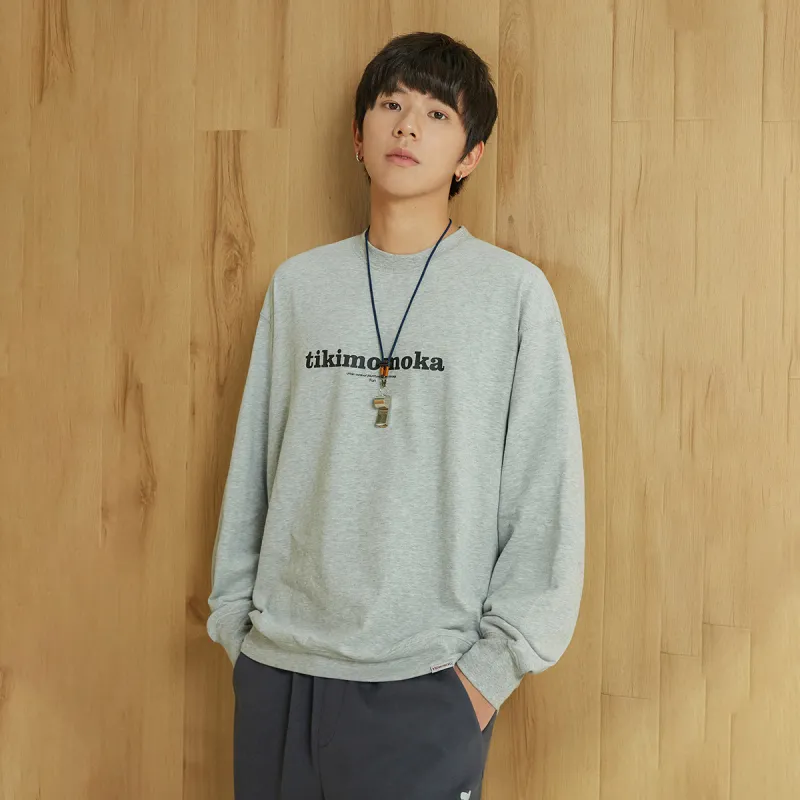 TIKIMOMOKA Crew Neck Loose Fit Regular Sweatshirt Spring And Autumn Unisex-8