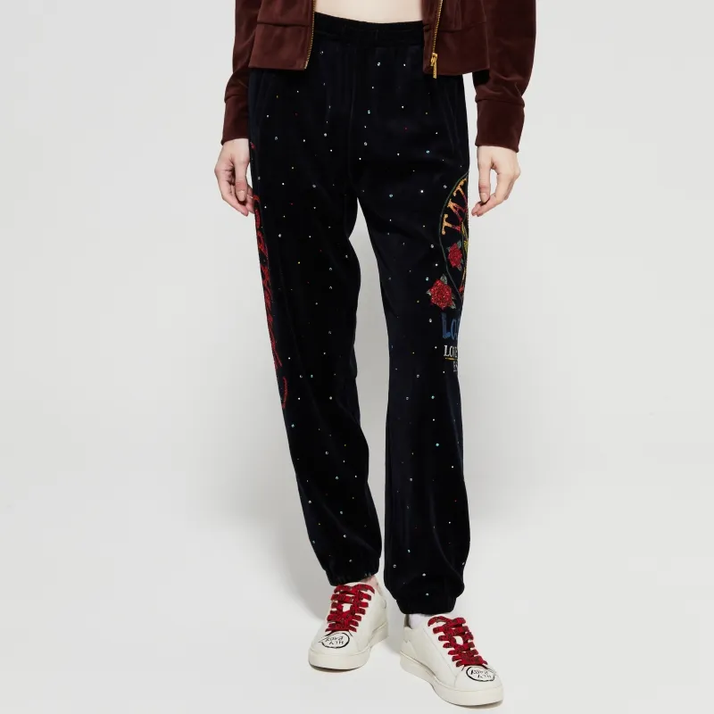 Ed Hardy Straight Casual Pants Women's Black-3