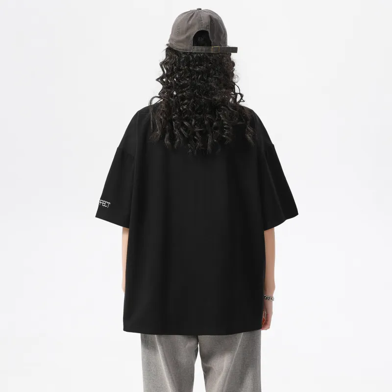 SIDEEFFECT Short Sleeved T Shirts Summer Unisex Black-6