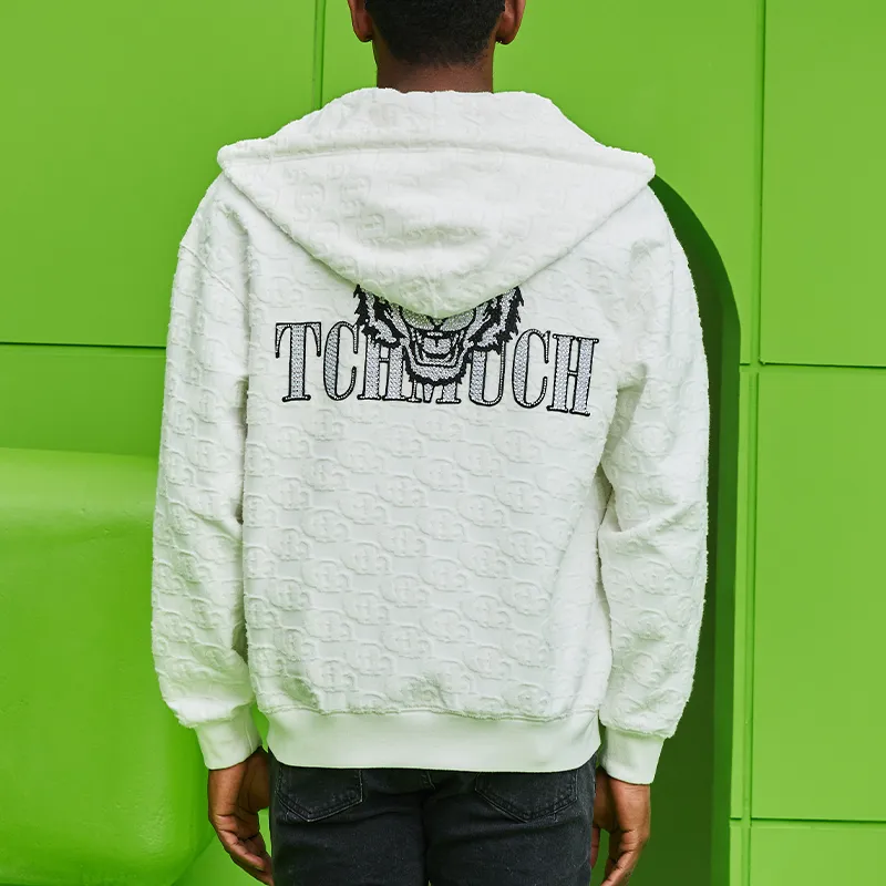 TCH Jackets Unisex White With Black Logo-2