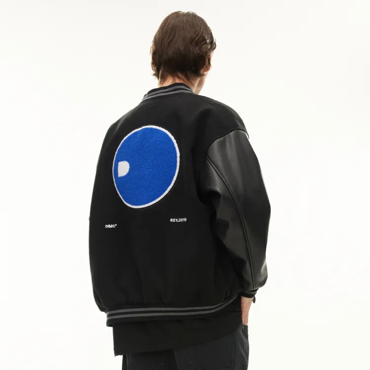 DIMC Baseball Jacket Spring And Autumn Unisex Black-3