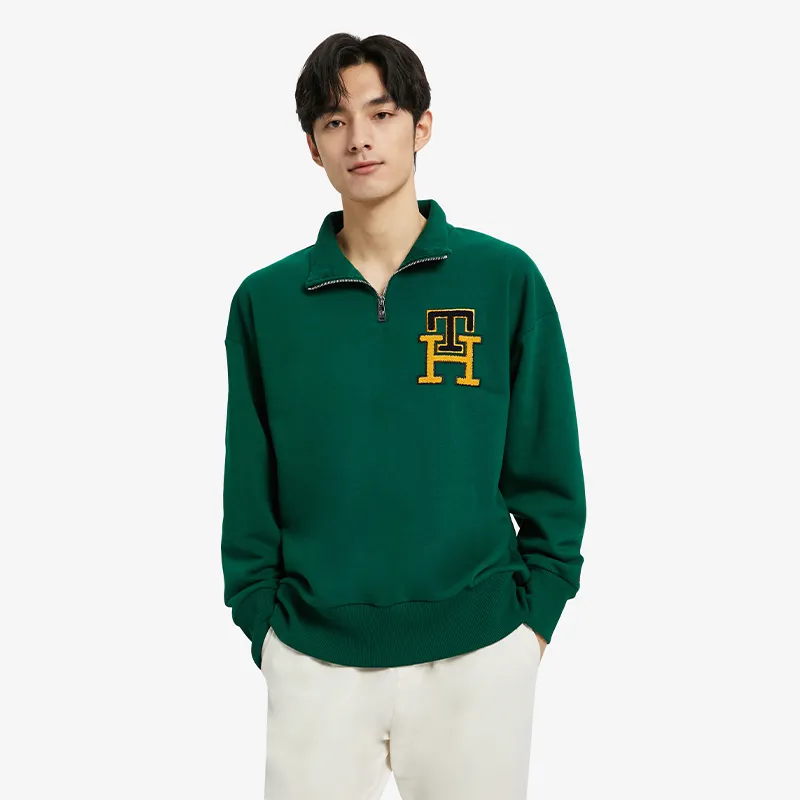 Tommy Hilfiger Stand Collar Sweatshirt Men's Dark Green-2