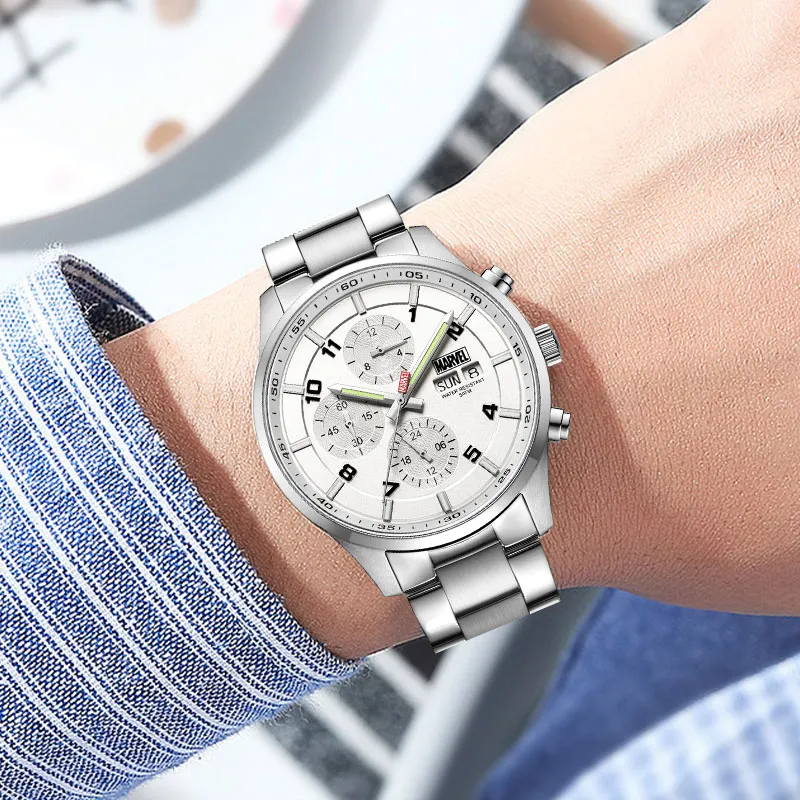 MARVEL Space Collection Mechanical Movement Steel Strap Watch Men's Watches Silver Dial-2