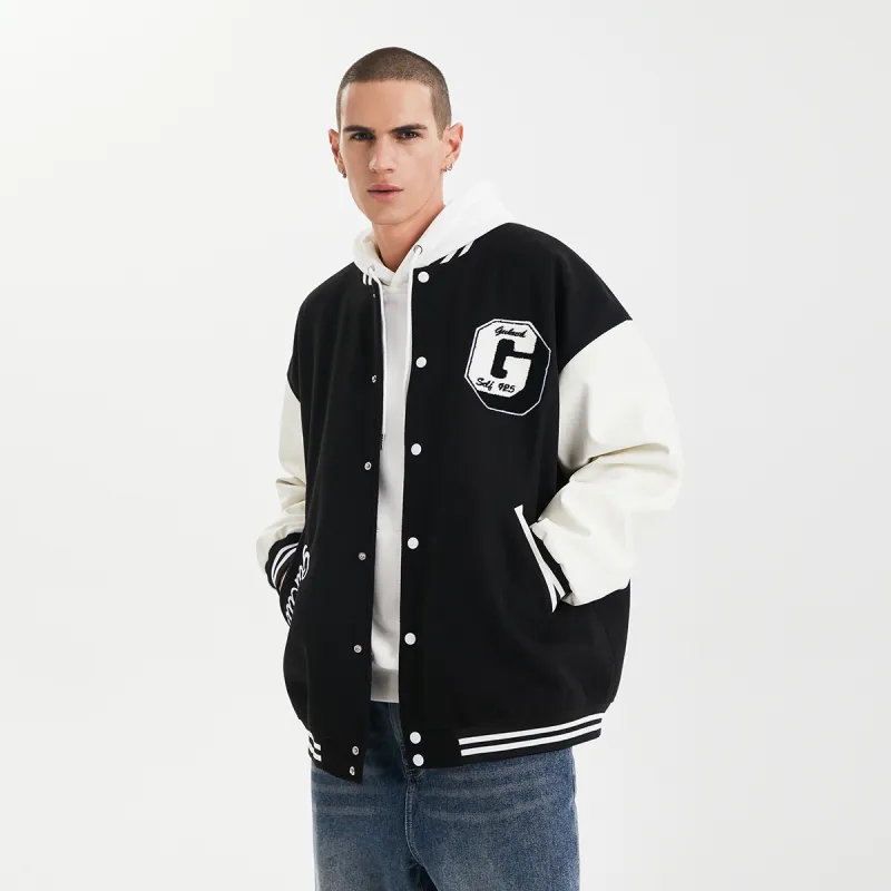 GUKUUL Baseball Jacket Winter Unisex Black-7