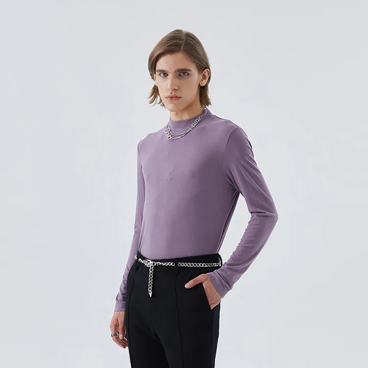 DAVID NAMAN FW22 Long Sleeved T Shirt Men's Purple-3