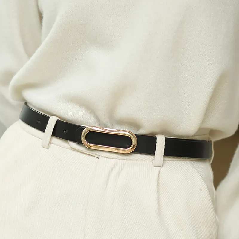VINEY Split Cow Leather Belts Women's Width 1.5cm-3