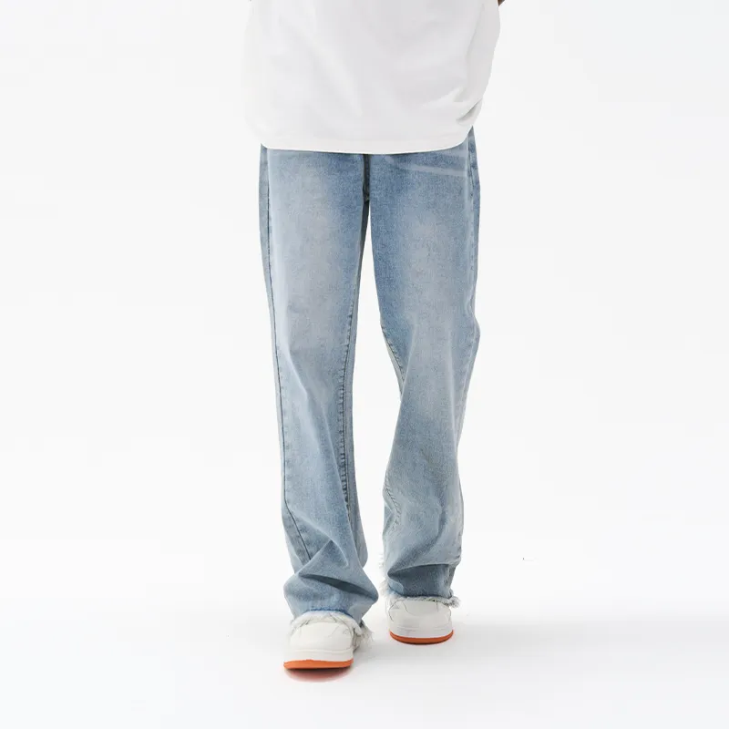 HARSH AND CRUEL SS22 Flared Pants Jeans Unisex Washed Blue-3