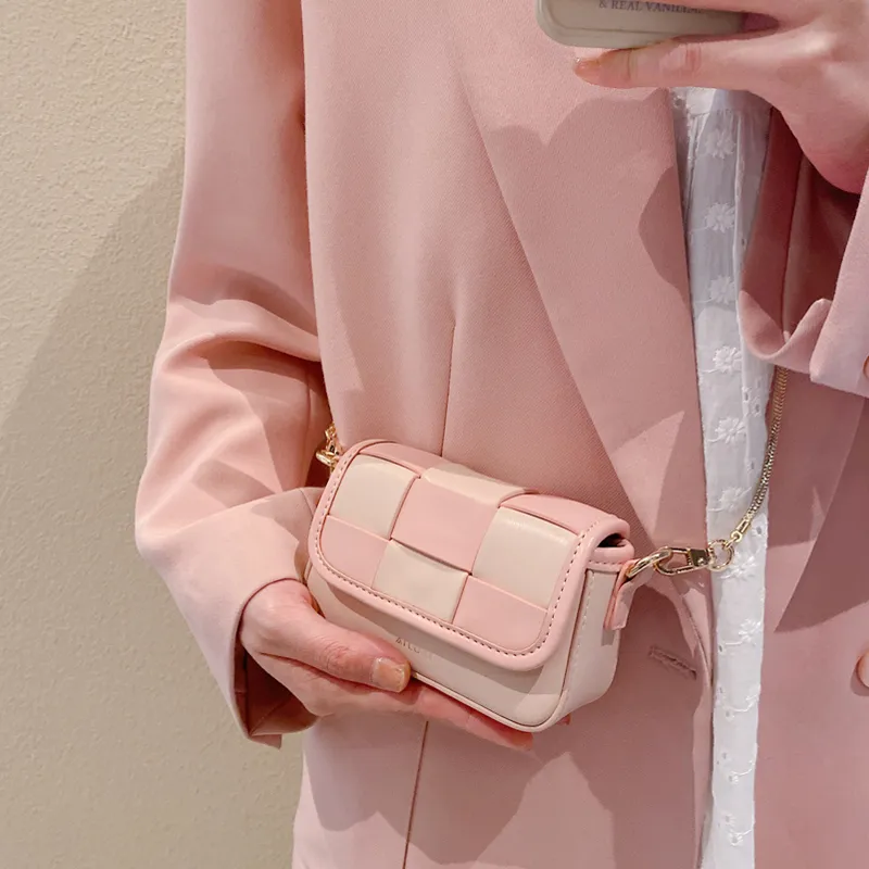 AILUXI PU Small Square Bag Crossbody Bags Mini Women's Pink-8