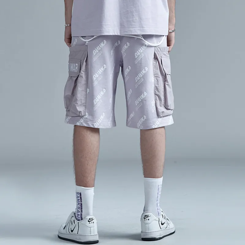Guuka Cargo Shorts Unisex Purple-4
