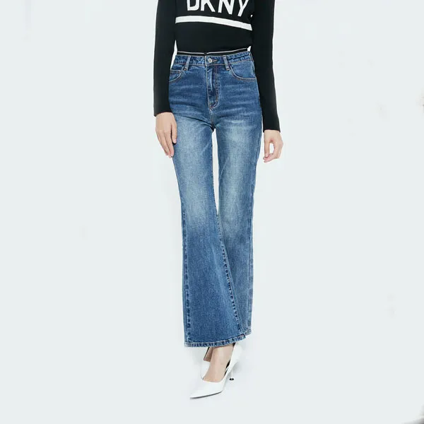 DKNY FW22 Flared Pants Jeans Women's Denim Blue-3