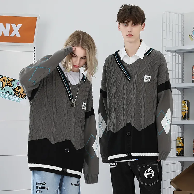 GENANX Sweaters Unisex Gray-2