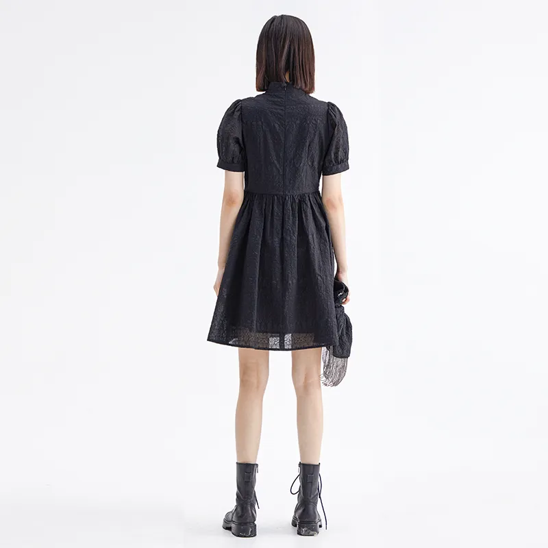 LOFT SHINE A Line Skirt Dress Black-2