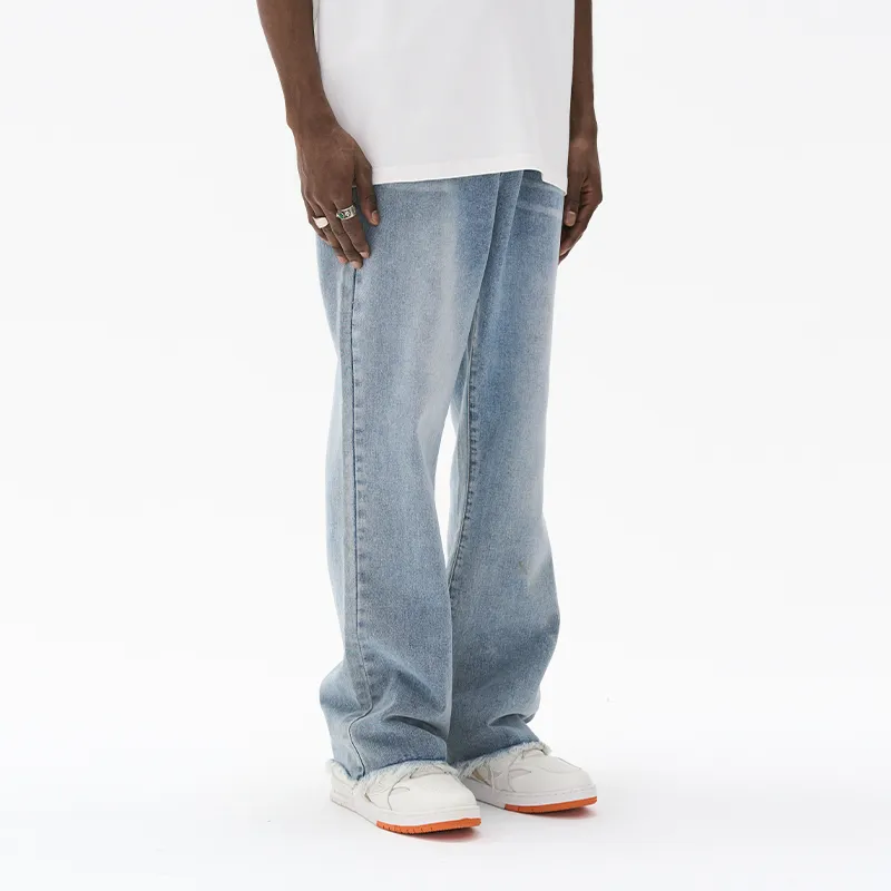 HARSH AND CRUEL SS22 Flared Pants Jeans Unisex Washed Blue-5