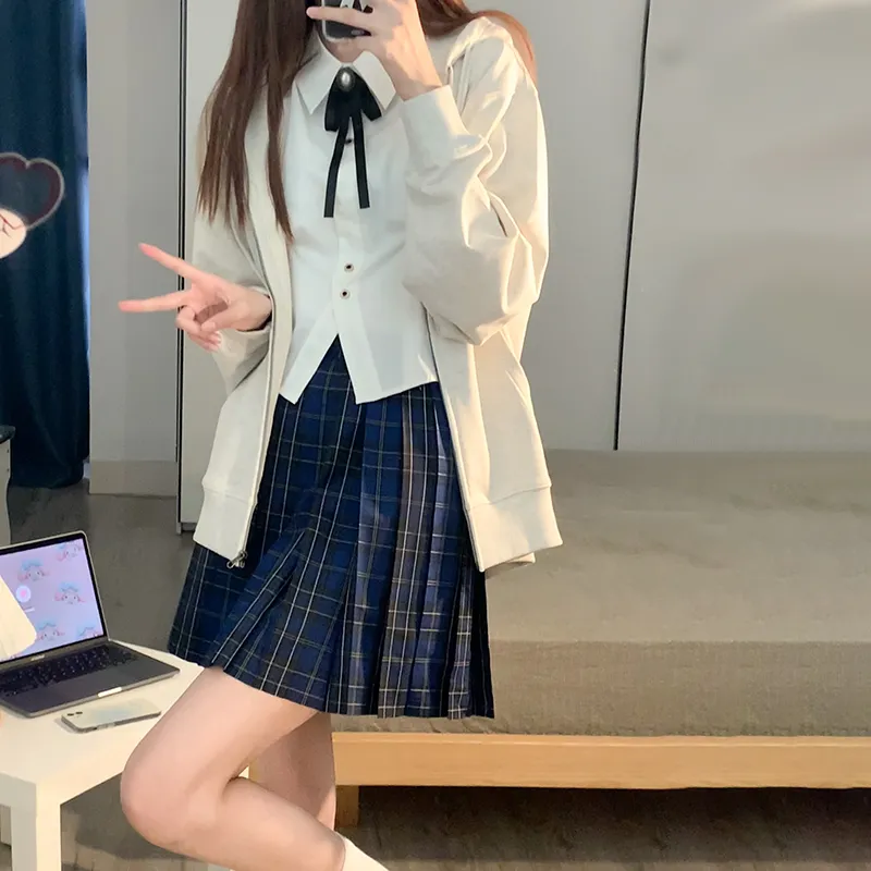 Tokyo Season Casual Short Skirts Women's Green Vine High School Plaid Skirt-45