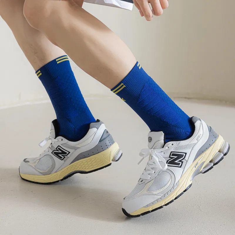 SHIWAJI Sports Basketball Socks Men's 3 Pack Solid Color-8